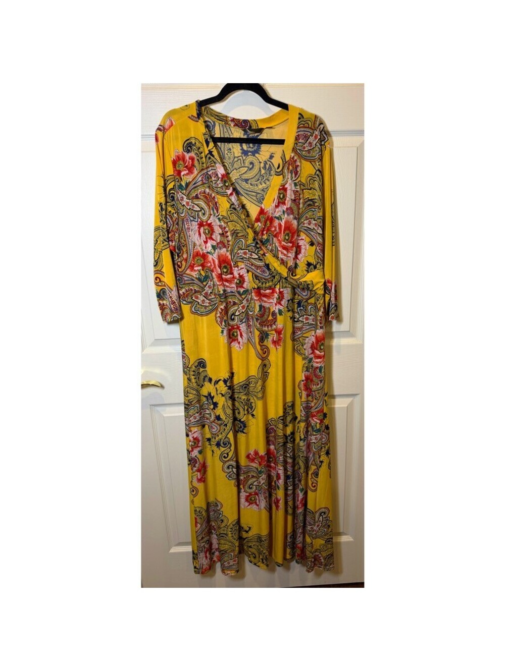 Plus Size Floral Long Sleeve Maxi Dress